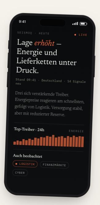 SEISMOQ — Live-Lageindex auf dem iPhone